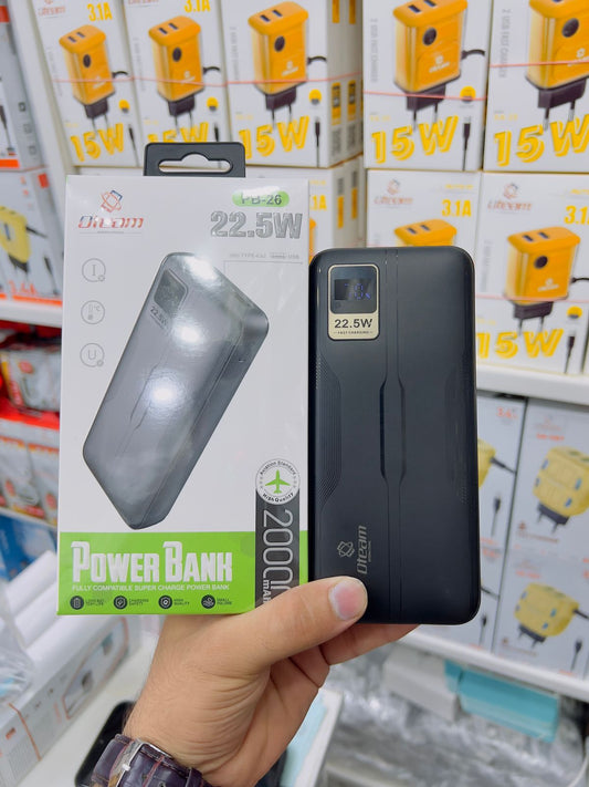 20000mAh Power Bank Pd-26 – 22.5W Fast Charging, Dual USB, LED Display