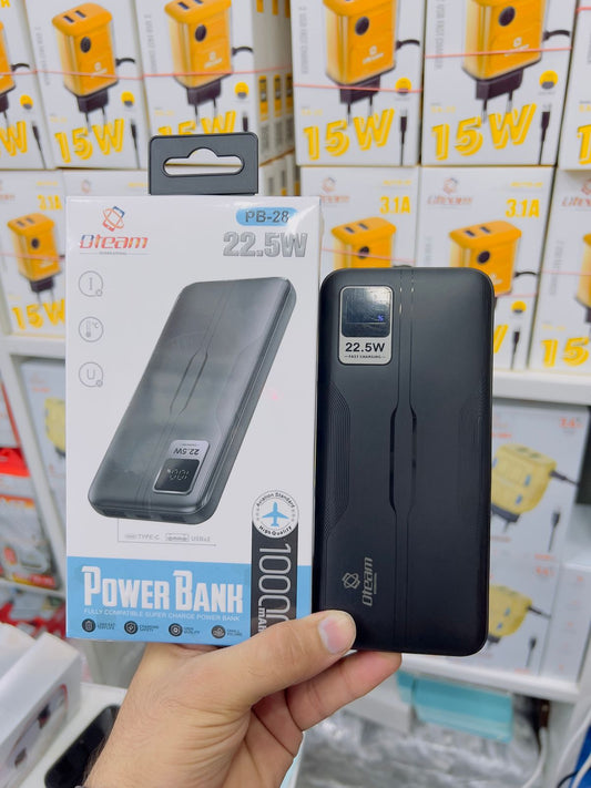 10000mAh 22.5W Fast Charging Power Bank – Compact LED Display & High-Speed Charger