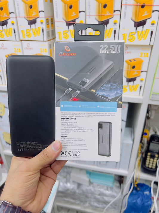 10000mAh 22.5W Fast Charging Power Bank – Compact LED Display & High-Speed Charger